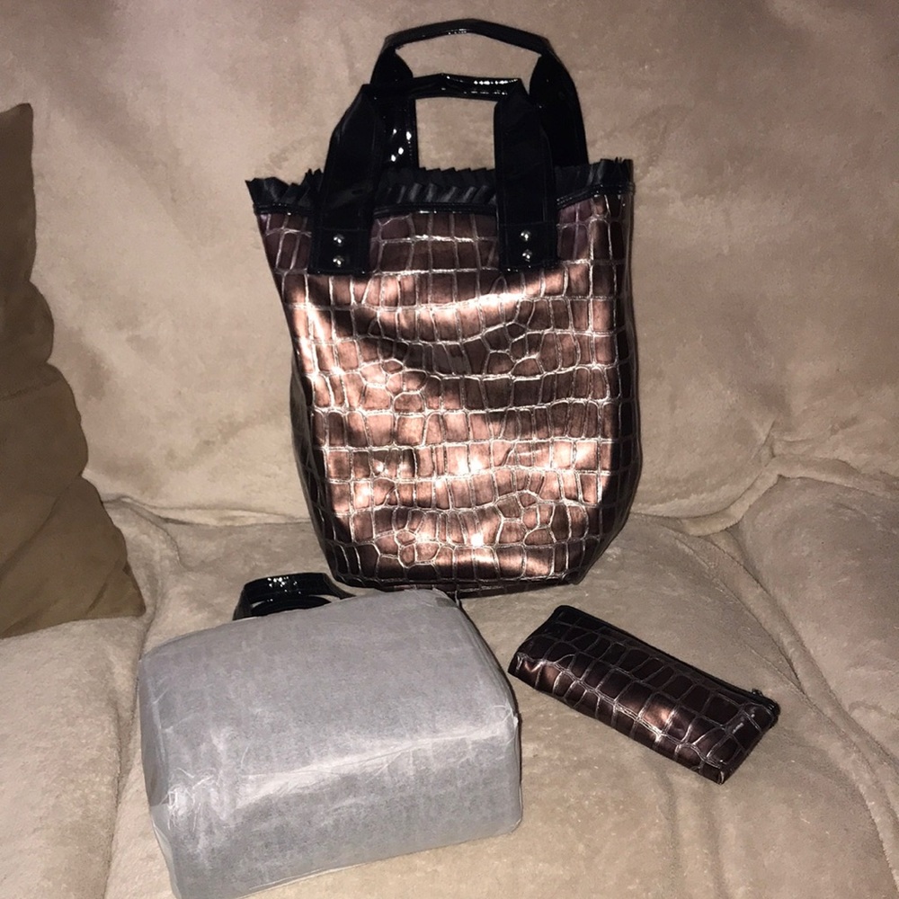 Animal print metallic Bag set of 3 New - Picture 1 of 12